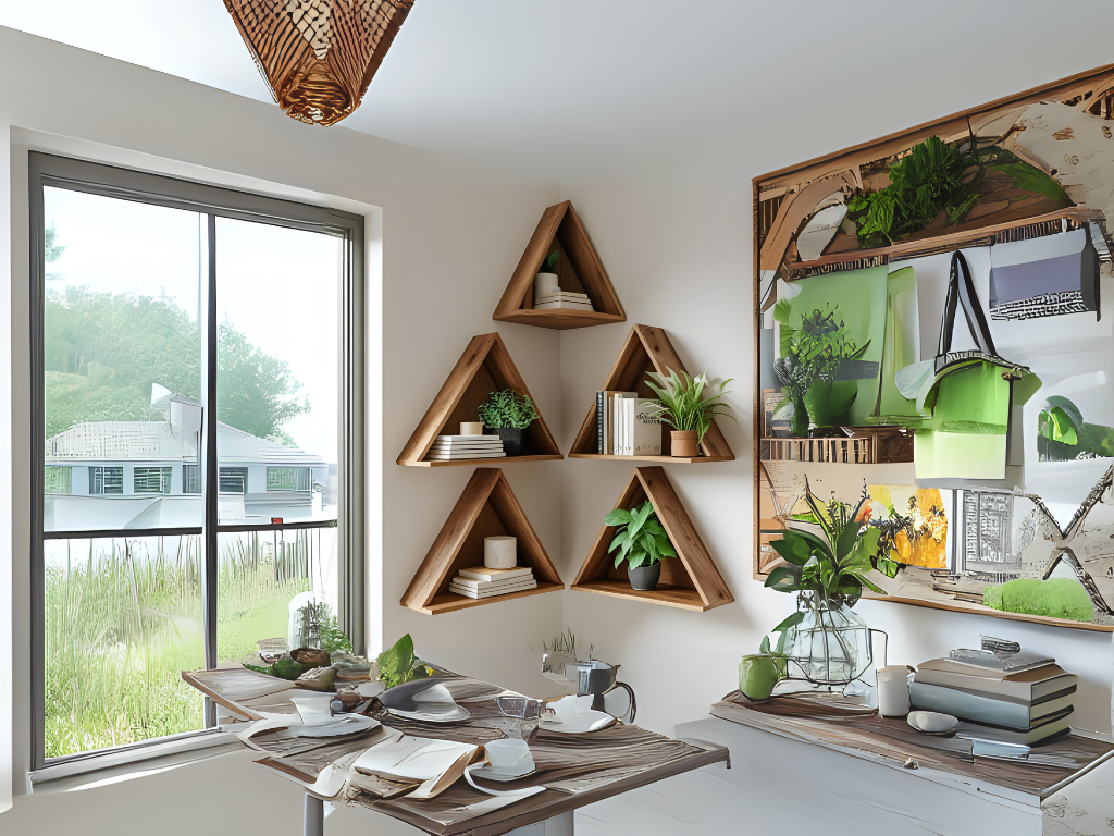 Wooden floating shelves for home decor